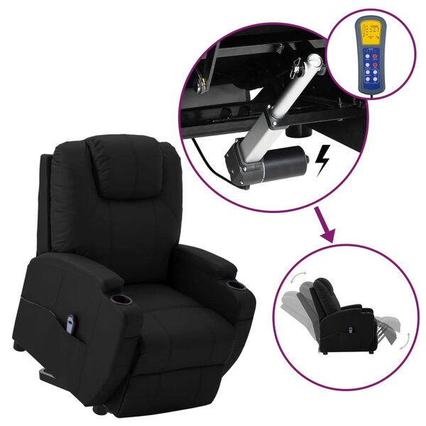 vidaXL Fauteuil Noir Similicuir