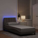 vidaXL Cadre de lit sans matelas taupe 90x190 cm tissu