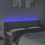 vidaXL Tête de lit à LED Gris clair 147x16x78/88 cm Tissu