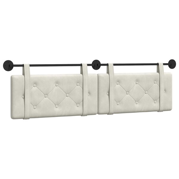 vidaXL Tête de lit suspendue Crème Velours
