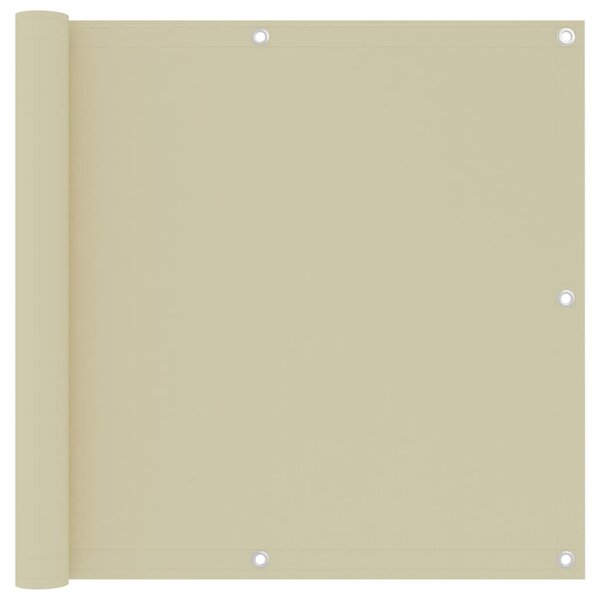 vidaXL Écran de balcon Crème 90x500 cm Tissu Oxford