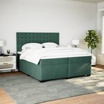 vidaXL Sommier à lattes de lit et matelas Vert foncé 200x200cm Velours