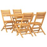 vidaXL Ensemble à manger de jardin 5 Pièces Bois de teck massif