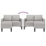 vidaXL Canapé 2 places avec méridienne en L gris nuage 125 cm tissu