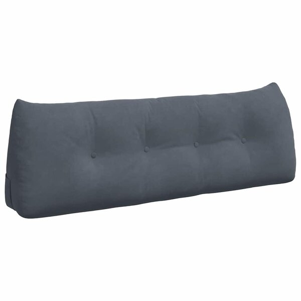 vidaXL Coussin de Dos Gris foncé 140 x 24 x 50 cm Velours