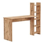 Bureau table poste de travail avec étagère 150 x 45 x 120 cm effet bois 03_0009050