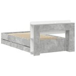 vidaXL Cadre de lit avec rangement Gris béton 80 x 200 cm