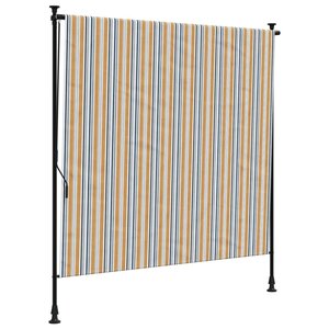 vidaXL Store roulant d'extérieur jaune et blanc 150x270 cm tissu acier