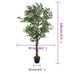 vidaXL Ficus artificiel 630 feuilles 120 cm vert