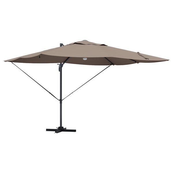 vidaXL Parasol Déporté - Taupe Taupe Tissu Grand Réglable en hauteur