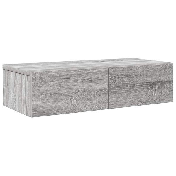 vidaXL Étagère murale avec tiroirs sonoma gris bois d'ingénierie