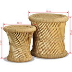 vidaXL Tabourets lot de 2 Bambou et jute