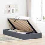 vidaXL Lit de Rangement avec matelas Gris foncé 100 x 190 cm Velours