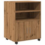 vidaXL Armoire à roulettes chêne artisanal 60x48x81 cm bois ingénierie