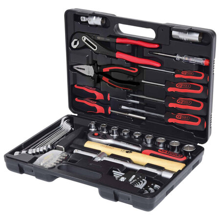 Ks tools kit d'outils universel 49 pièces acier chromé 1/4" + 1/2"