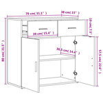 vidaXL Buffets 2 Pièces sonoma gris 79x38x80 cm bois d'ingénierie