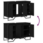 vidaXL Cabinet de lavabo Chêne noir 91x35x60 cm Bois d'ingénierie