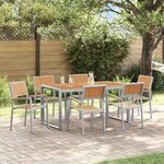 vidaXL Ensemble de salle à manger pour jardin 7 Pièces Gris et marron