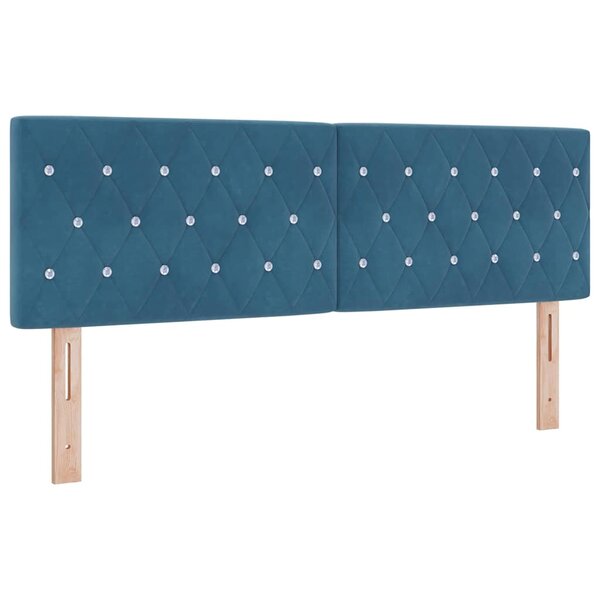 vidaXL Tête de Lit LED Argyle Manuel Bleu foncé 80 cm Velours