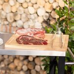 Planche à découper bois d'hévéa - Taille XXL - 46 x 46 cm - Rigole intégrée