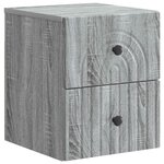 vidaXL Cabinet de chevet mural 2 Pièces Sonoma gris 33 x 34 5 x 40 cm
