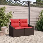 vidaXL Canapé de jardin Marron 123 x 62 x 69 cm polyrotin