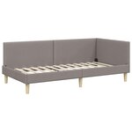 vidaXL Cadre de lit d'angle Taupe 90 cm x 200 cm Tissu et Contreplaqué