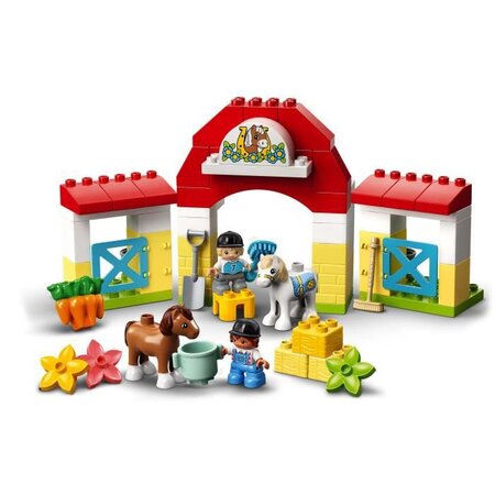 Lego 10951 duplo town l'écurie et soins de poneys jouet avec figurines pour  enfant de 2 ans et + - La Poste