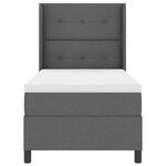vidaXL Lit à ressorts avec matelas Gris foncé 80 x 200 cm tissu