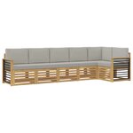 vidaXL Ensemble de canapés d'extérieur 6 Pièces Blanc et gris clair