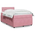 vidaXL Sommier à lattes de lit avec matelas Rose 120x200 cm Velours