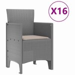 vidaXL Ensemble de salle à manger pour jardin 17 Pièces Gris clair