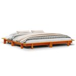 vidaXL Cadre de lit sans matelas cire marron 180x200cm bois pin massif