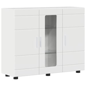 vidaXL Buffet Blanc brillant 55 5 x 29 x 100 cm Bois d'ingénierie