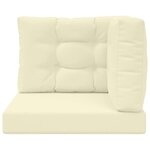 vidaXL Coussin de canapé d'extérieur 3 Pièces Crème Polyester