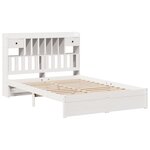 vidaXL Lit bibliothèque sans matelas blanc 140x200 cm bois pin massif