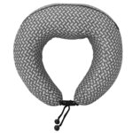 vidaXL Oreiller de Voyage pour le Cou Gris 30 x 28 x 14 cm Polyester