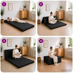 vidaXL Canapé-lit pliable 90 x 67 x 45 cm Noir