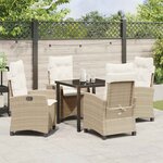 vidaXL Ensemble de salle à manger pour jardin 5 Pièces Beige polyrotin