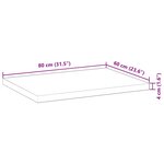 vidaXL Dessus de table rectangulaire 80x60x4 cm bois massif d'acacia