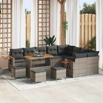 vidaXL Ensemble de canapé de jardin 13 Pièces Gris polyrotin