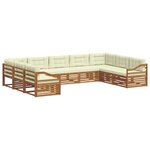 vidaXL Ensemble de canapés d'extérieur 9 Pièces Naturel et Crème