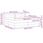 vidaXL Lit Box Spring avec matelas gris foncé  200 x 200 cm tissu