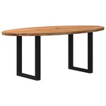 vidaXL Table à manger marron clair bois de chêne massif ovale