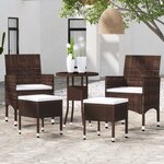 vidaXL Salon de jardin 5 Pièces Résine tressée Marron