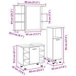 vidaXL Ensemble de meubles de salle de bain 3 Pièces chêne sonoma