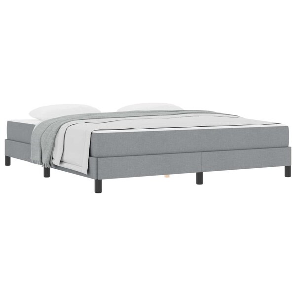 vidaXL Lit à ressorts avec matelas Gris clair 180 x 200 cm tissu