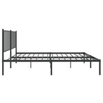 vidaXL Cadre de lit métal avec tête de lit noir 135x190 cm