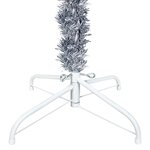 Vidaxl arbre de noël mince avec led et boules argenté 240 cm