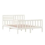 vidaXL Cadre de lit Blanc 150x200 cm Très grand Bois massif